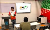 Lokesh Suji - Director, ESFI speaks to the students at GISB